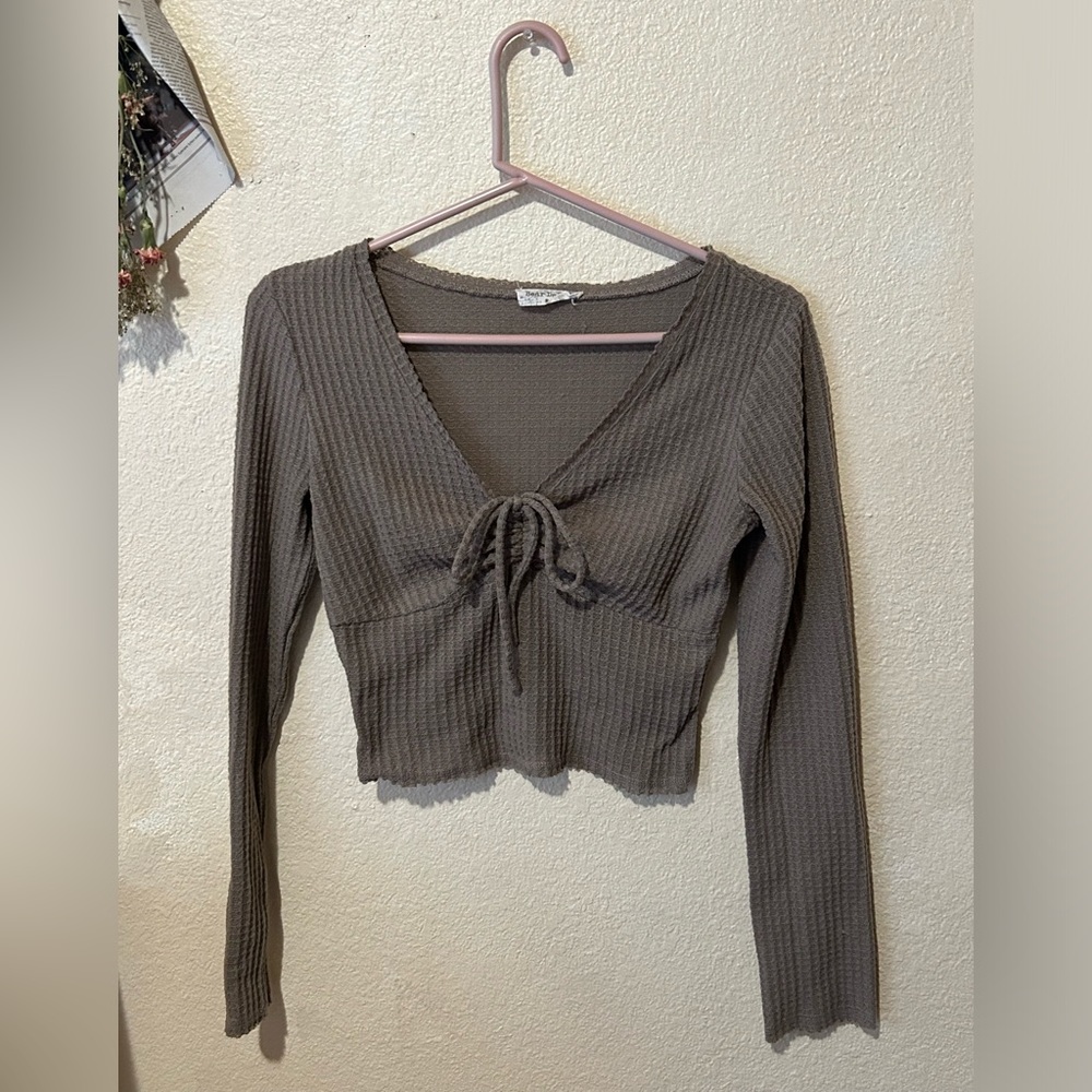 waffle, brown sweater